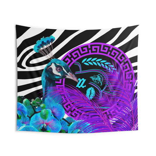 Blue Peacock Tapestry