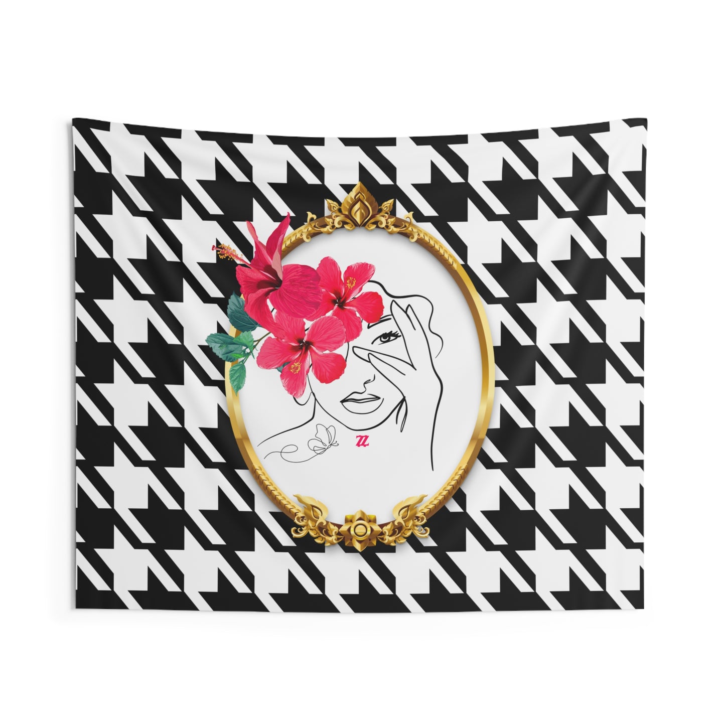 Mirror Mirror on Houndstooth Tapestry