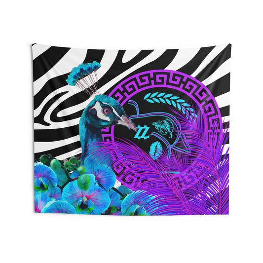 Blue Peacock Tapestry