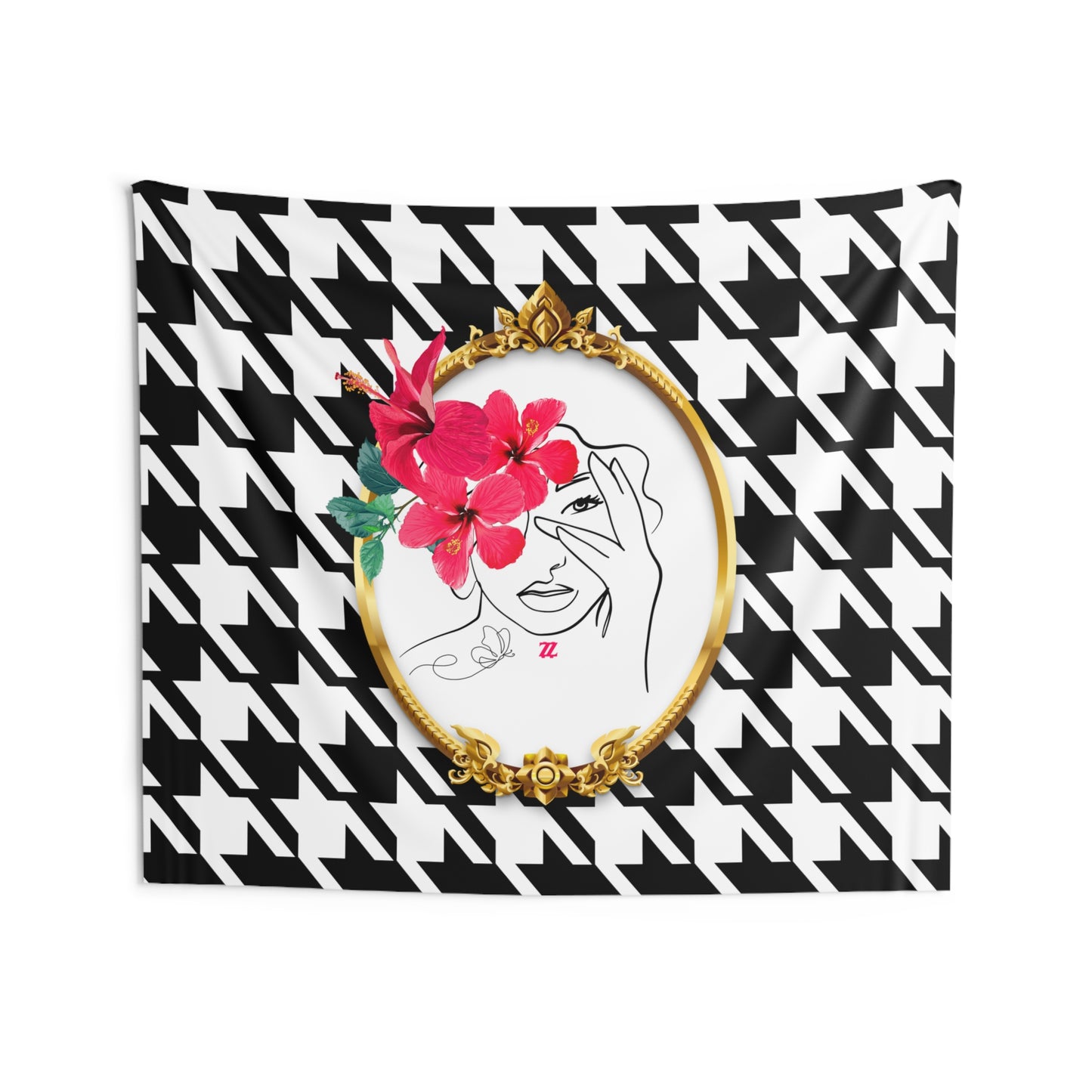 Mirror Mirror on Houndstooth Tapestry