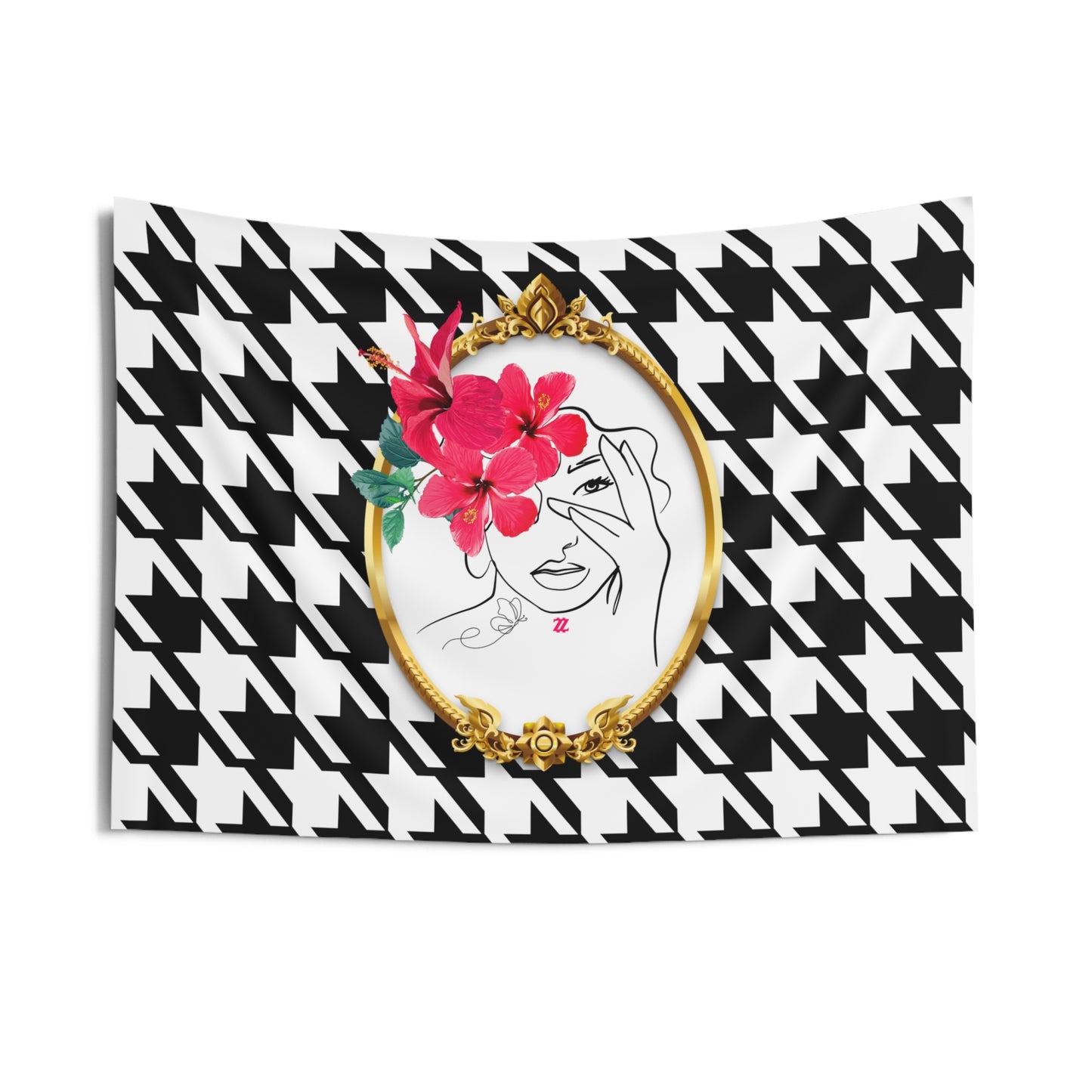 Mirror Mirror on Houndstooth Tapestry