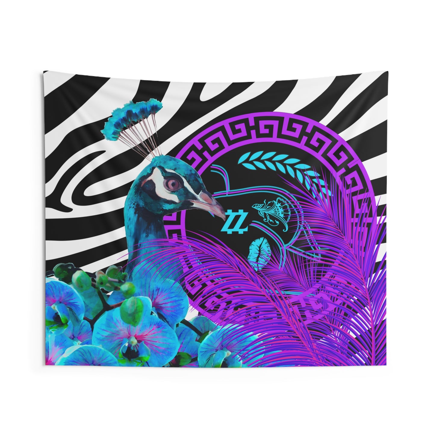 Blue Peacock Tapestry